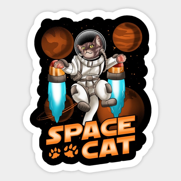 Cute Space Cat Adorable Kitty Astronaut Sticker by theperfectpresents